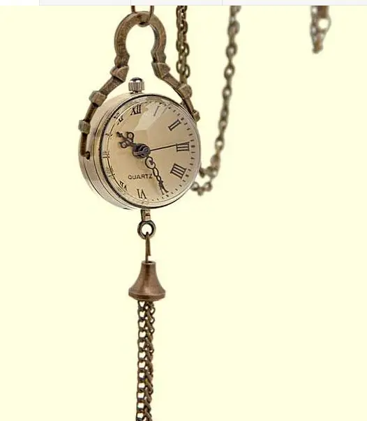 Antique Vintage Glass Ball Bull Eye Necklace Pendant Chain Quartz Pocket Watch Men Women Gift 20pca