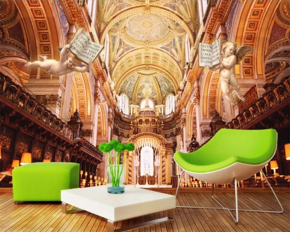 beibehang Custom wallpaper 3d European Church Dream Angel background wall photo mural living room 3d wallpaper papel de parede