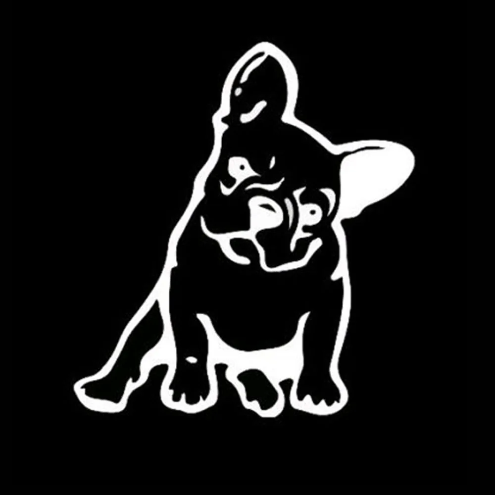 SEKINNEW 1Pc Cute Hollow French Bulldog Car Sticker Decals Pet Dog Motorcycle Decor Stickers Car Window Rearview Mirror Decals