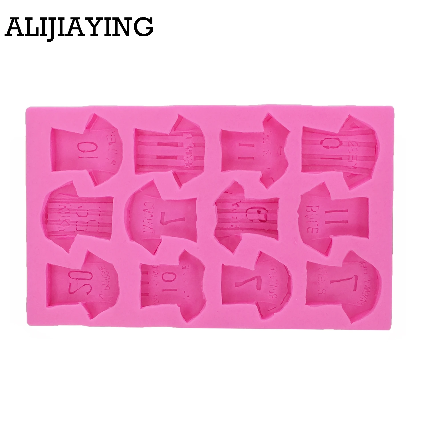 M0134 12 Holes Soccer Jersey T-Shirt Silicone Soap Cake Mold Forms For Jello Jelly 3D  Cake Decorating Tools