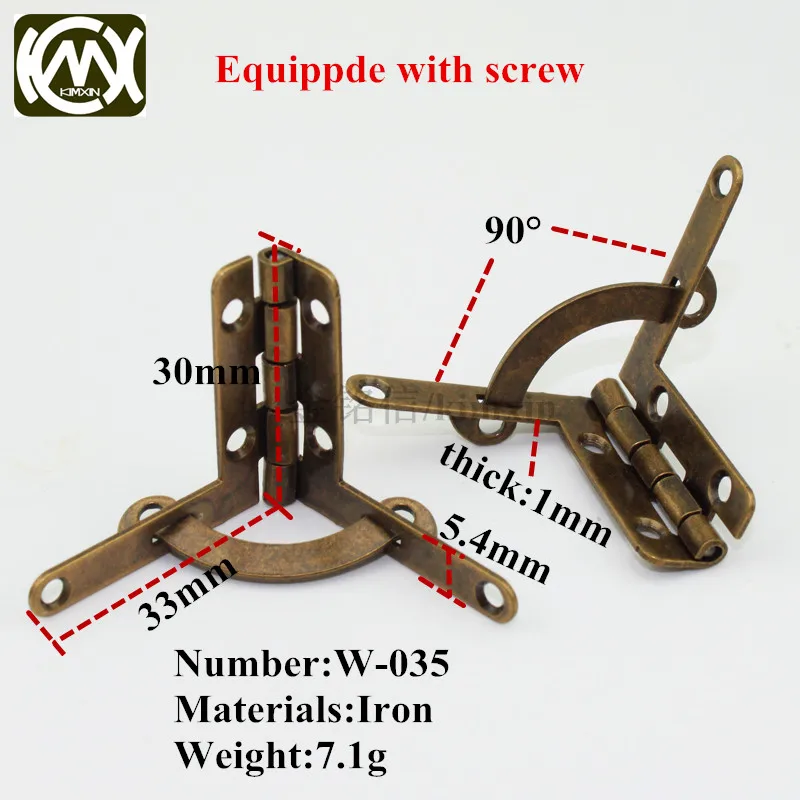 10pc/lot 30*33mm Plane model seven-words hinge ,antique brass wooden hinge,packaging hardware hinge, factory direct KIMXIN W-035