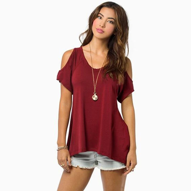 Shintimes Off Shoulder Tops 2022 New Summer T Shirt Women Short Sleeve Tshirt Womens  Clothing Camisetas Mujer Tee Shirt Femme