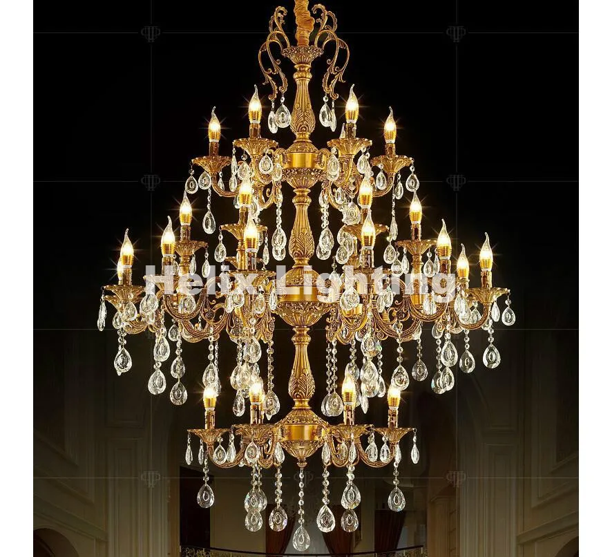 European Zinc Alloy Mysterious Clear Class A K9 Crystal Chandelier AC90-260V 30 Arms D115cm E14 LED Light Source Free Shipping