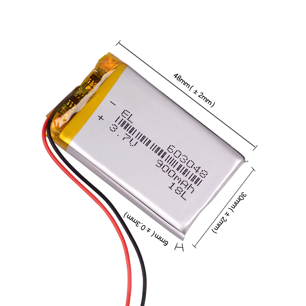 3.7V 900mAH 603048 Batteries Rechargeable Lithium Li-ion Polymer Battery