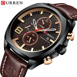 2019 New CURREN Luxury Top Brand Men Military Sport Watches Men's Quartz Clock Leather Waterproof Date Wristwatch Reloj Hombre