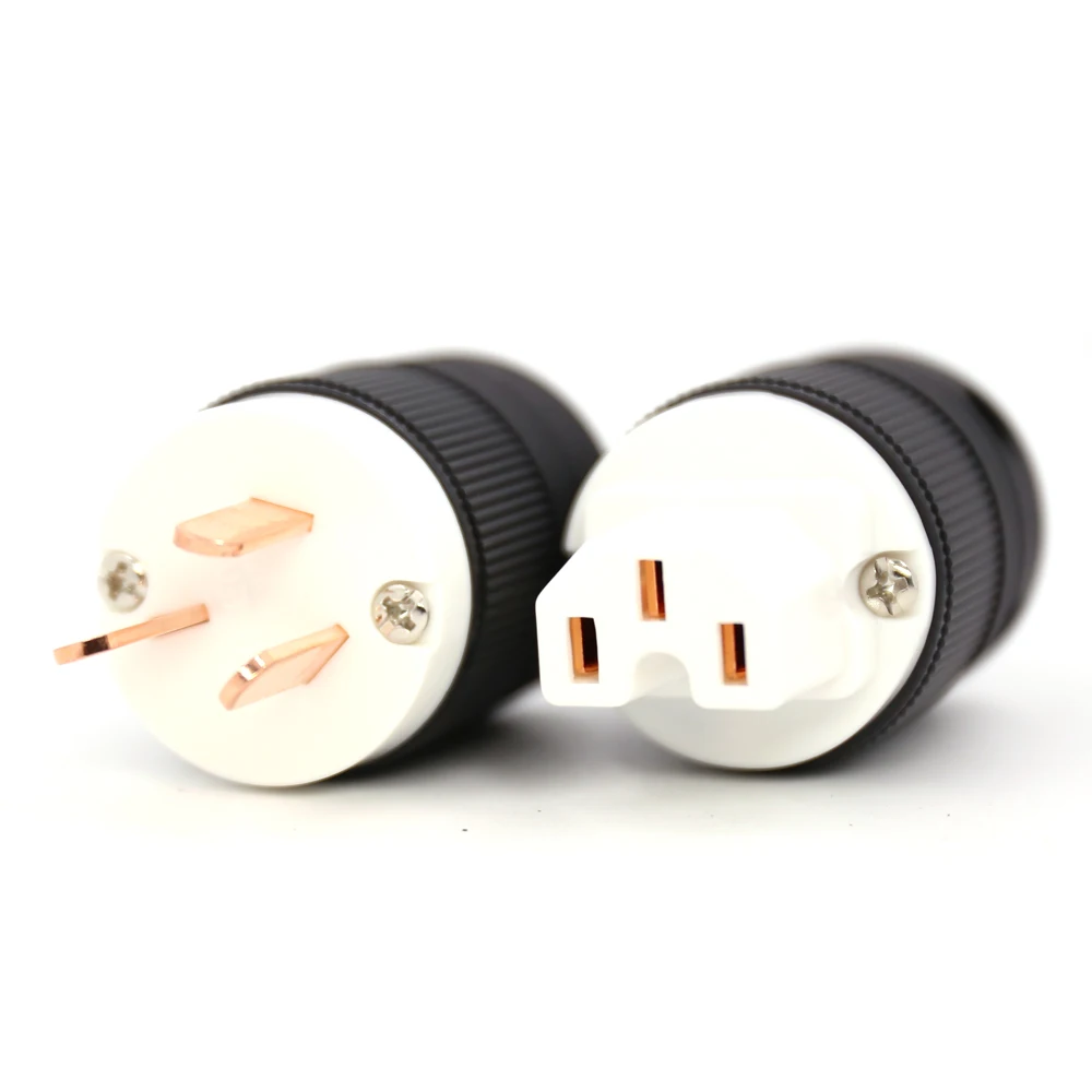 Audiocrast Pure Copper AU Australian CN Chinese AC Electrical Power Plug DIY Power Cord Cable Plug HIFI