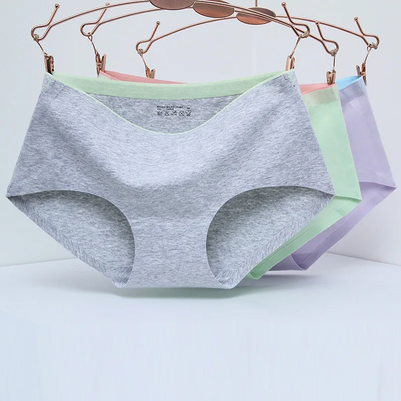 Culotte en coton pur pour femmes, sous-vêtements Sexy de couleur, sans Trace, nouvelle collection 2021