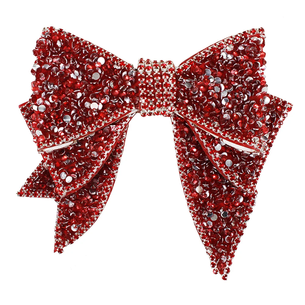 10pieces Red Bead Bowknot Badges  Bow Tie Patches Applique for Dress Collar Shoes Bags Decorated Sewing Accessories TH1115