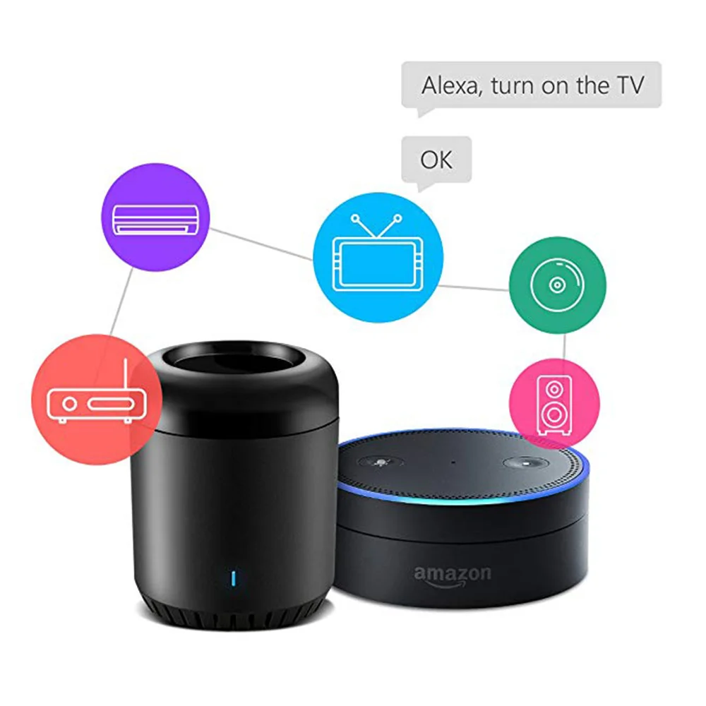 Broadlink Original RM Mini 3 WiFi+IR Smart Home APP Remote Control for Alexa Google Home IFTTT WiFi+IR+4G Wireless APP Broadlink