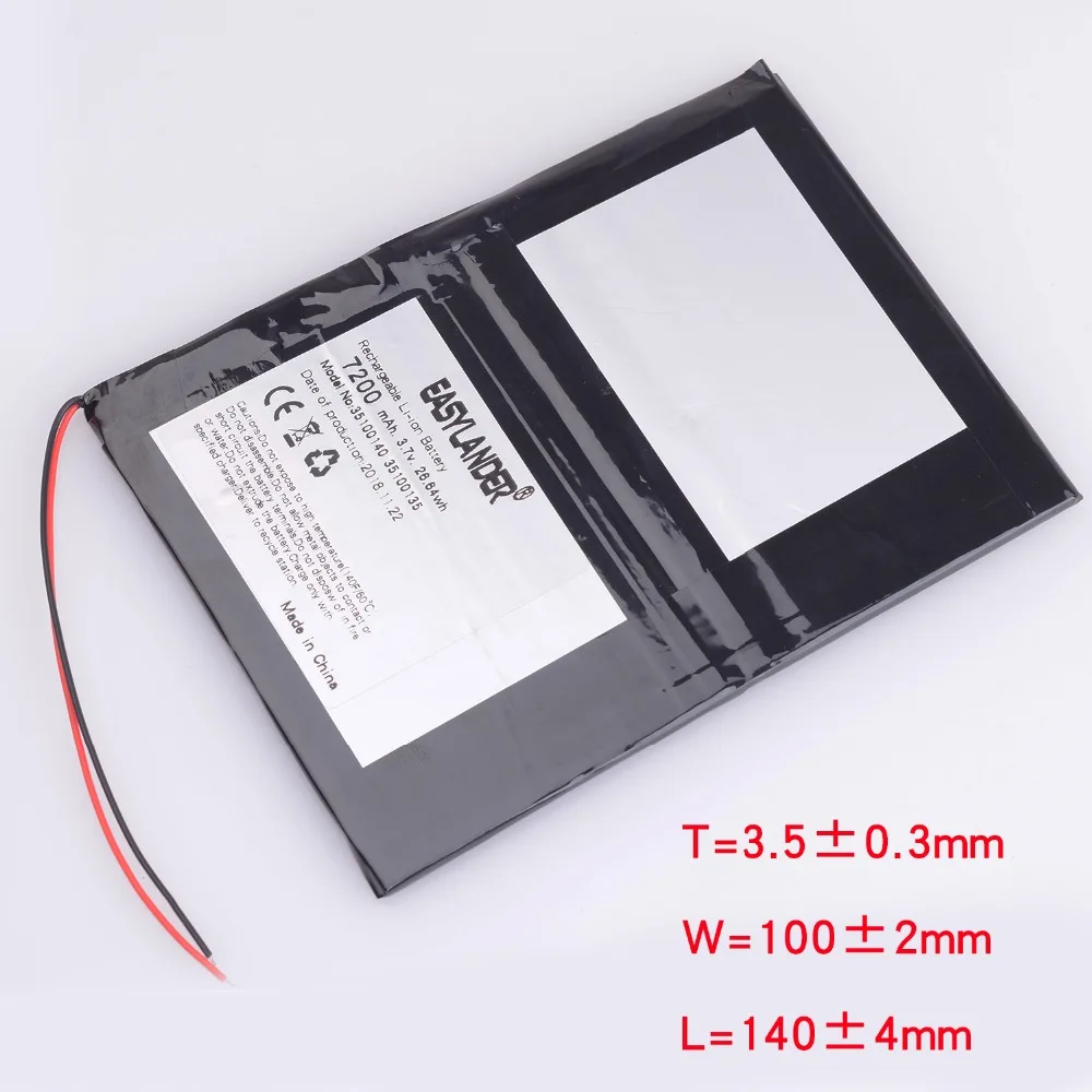 

High capacity 7200mAh Universal Battery 33100140 For Digma optima 10.6 3G TT1006MG Tablet Battery 3.7V Polymer li-ion Battery