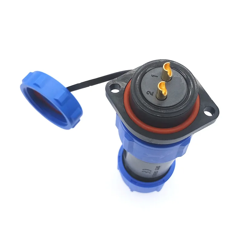 SP2110 flange waterproof connector SP21 2/3/4/5/7/9/12 Pin IP68 power cable connector Male plug and Female socket