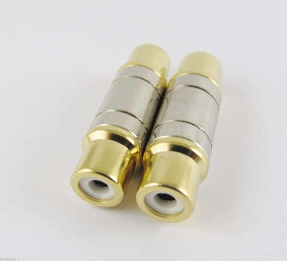 1pcs Gold Plated RCA Female F-F Jack Coupler AV Cable Joiner Component Adapter Connector