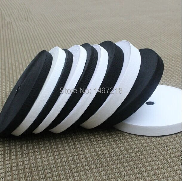 

High Quality 25mm Width *5m length/roll Black, White Knitted Elastic Webbing Band Tape for Garment