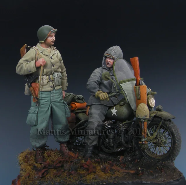 

1/35 model kit resin kit US Soldier & Rider (for MINIART kit)German motorcyclist soldier KG Hansen at Poteau Set