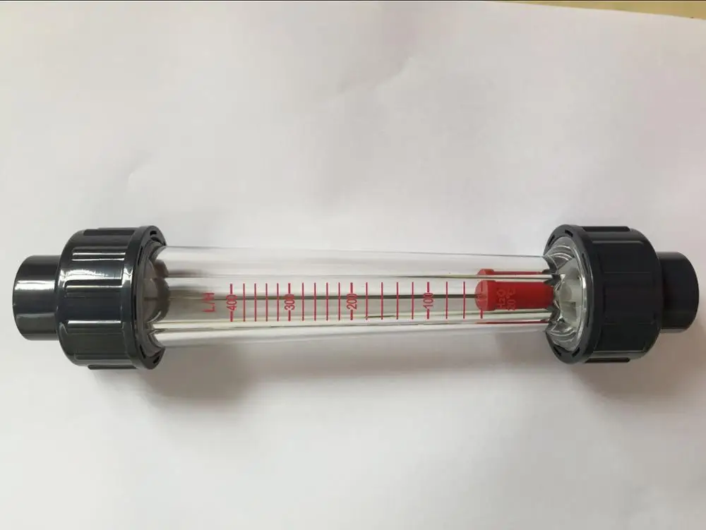 LZS-15 Flow Meter 40-400L/H Plastic Tube Liquid Water Rotameter Flow Measuring Instruments DN15 Tube 202mm