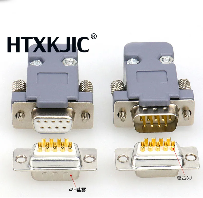 RS232 Serial Port Connectors DB9 Female Male Socket Shell Plastic Plug Connector 9pin COM Socket Adapter 10pcs