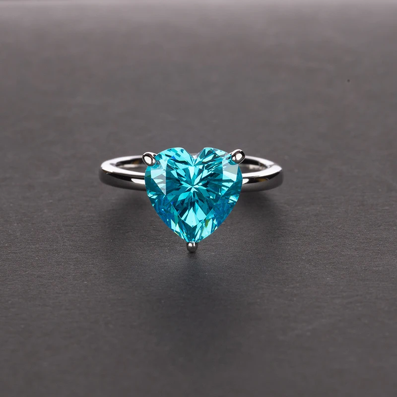 OEVAS 100% 925 Sterling Silver 10x10mm High Carbon Diamond Wedding Rings For Women Sparkling Colorful  Birthstone Fine Jewelry