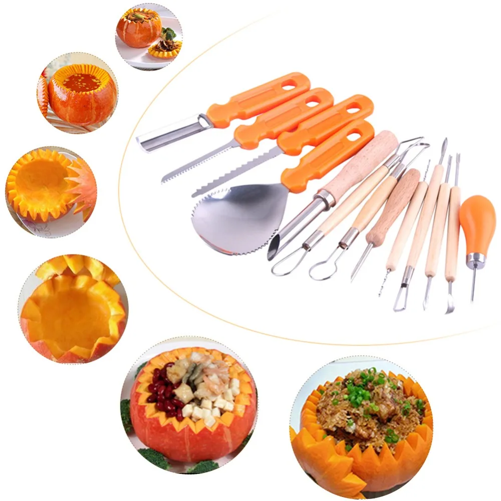 13PCS Halloween Pumpkin Cuttings Carving Kit Stainless Steel High Quality Durable Carving Tools for Fruit Vegetable With Toolkit