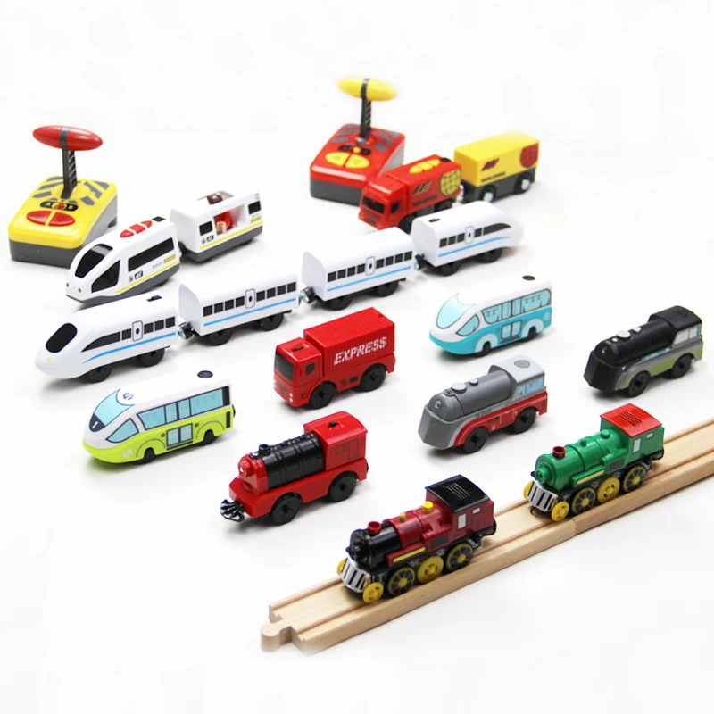 W1 Electric Train Track Racing Magic  Accessories Combination Remote Control Motor Car Boy Toy Compatible Wood Rail