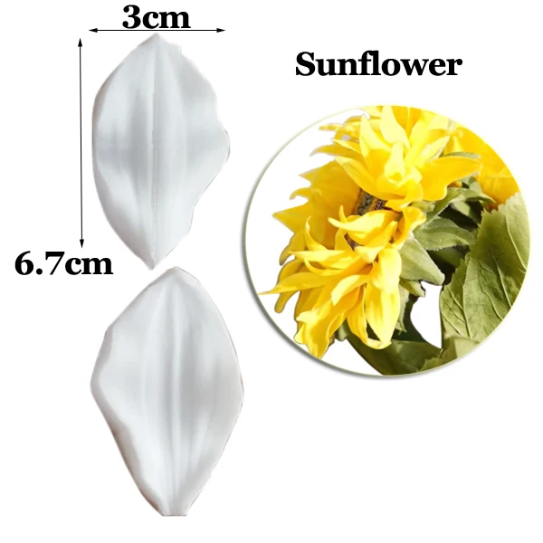 NEW Large Sunflower Leaf Veiners Silicone Molds Fondant Sugarcraft Gumpaste Resin Clay Water Paper Art Flower Cake Decorat CS370