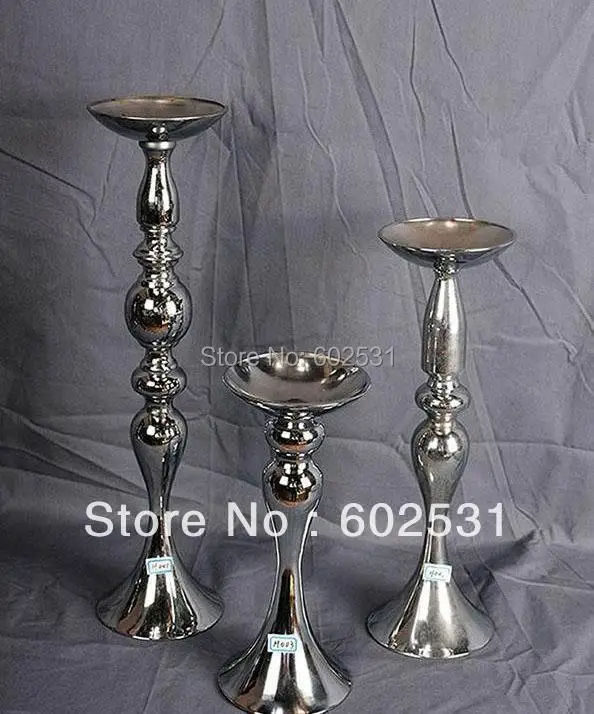 SPR 31cm high wedding kissing ball stick European classical silvery candle stick/ wrought iron candle sticks