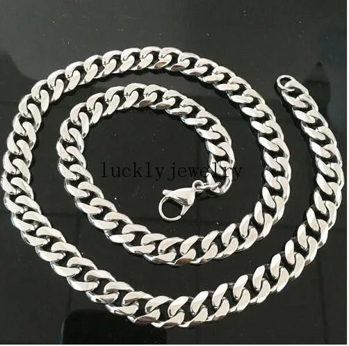

5pcs Lot 8mm 22 '' Stainless steel Fashion Curb Chain Link Necklace for women Men