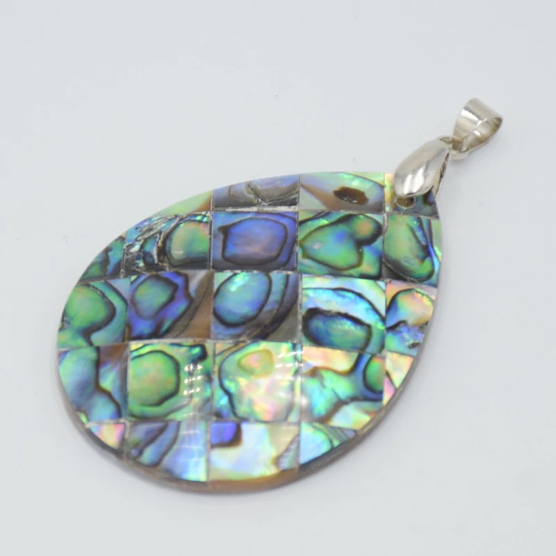 1pc Simple New Zealand Natural Oyster Paua Abalone Shell Tear Water Drop Pendants for Necklace Women Choker Charms Jewellery