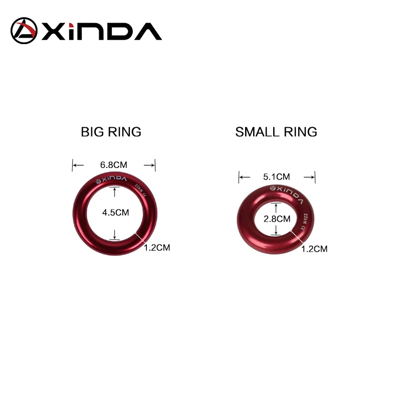 Xinda Aluminum alloy Small Ring Outdoor Mountaineering Climbing Multi-purpose Ring 22KN Climbing Tree Flat Belt Loop Rappel Ring