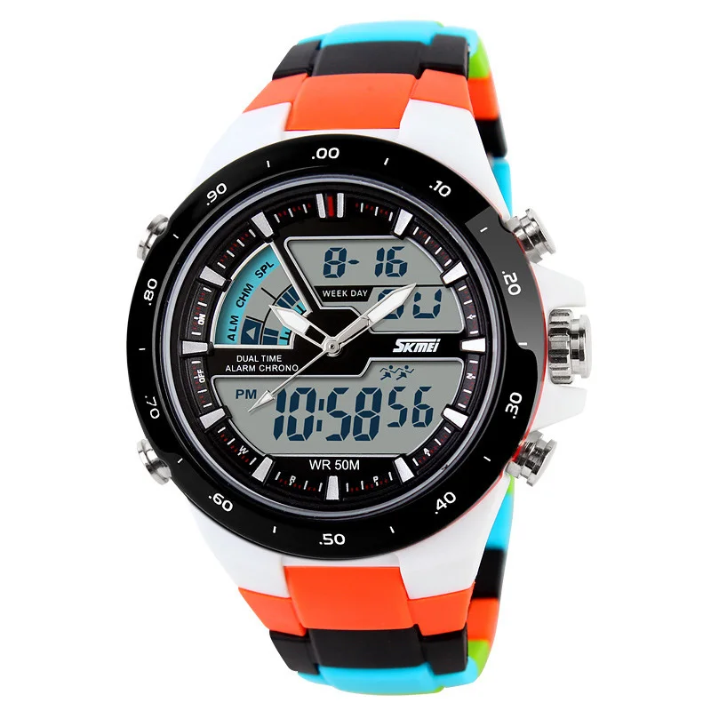 50M Waterproof Mens Sports Watches Relogio Masculino 2018 Hot Men Silicone Sport Watch Reloj S Shockproof Electronic Wristwatch