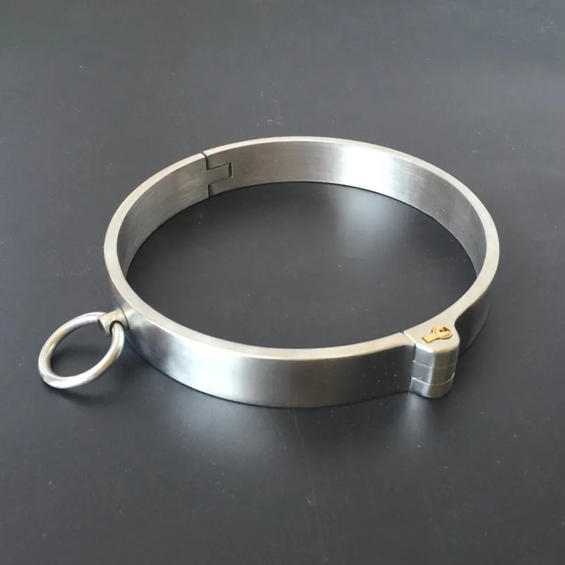 Solid 304 Stainless Steel Lockable Neck Collar Bdsm Bondage Restraints Choking Ring Slave Fetish SM Games Sex Toys For Women Man