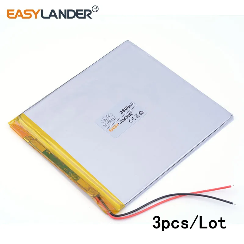 

3pcs/Lot 30100110 3.7V 3500mah polymer lithium ion battery Li-ion battery For Power bank e-book video game Power mobile