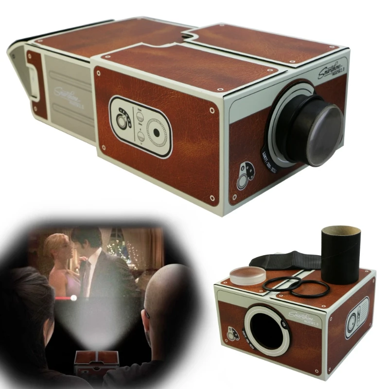 Portable Cardboard Smartphone Projector 2.0 DIY Mobile Phone Cinema Theater Drop Shipping Support