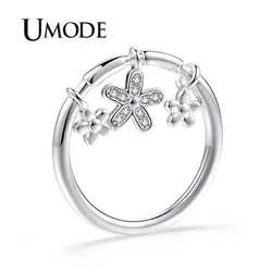 UMODE Cute Flower Rings for Women Engagement Finger Rings Fashion Pendant Ring for Gift Girl Designer Jewelry Accessories UR0494