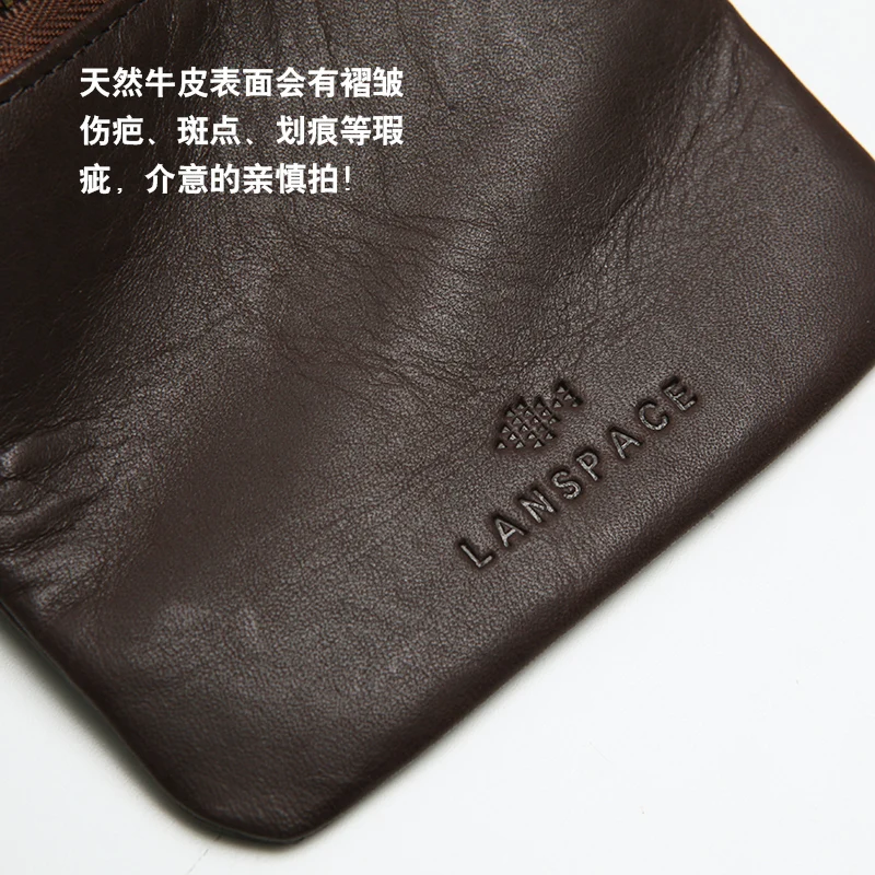 LANSPACE men's leather wallet brand wallet card holder fashion coin purses holders