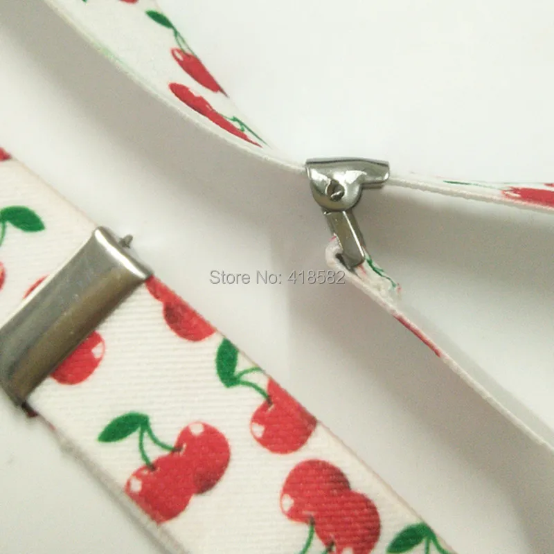 BD015-S Red Cherry Print Jarretel Voor Baby Elastische Verstelbare 3 Clips-Op Jarretel Voor Jongens En Meisjes Gratis Verzending