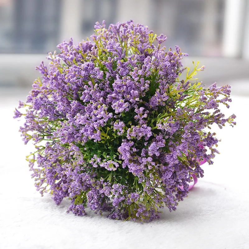 Ramos de novia para mujer, ramo de flores artificiales de lavanda para boda, flores hechas a mano para dama de honor, 2019