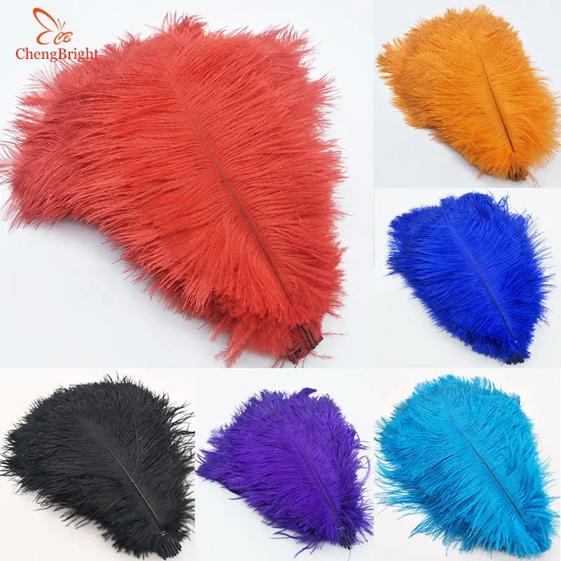 

ChengBright 100Pcs 25-30CM/10-12inch Real Ostrich Feathers for DIY Jewelry Craft Making Wedding Party Accessories Wedding Plume