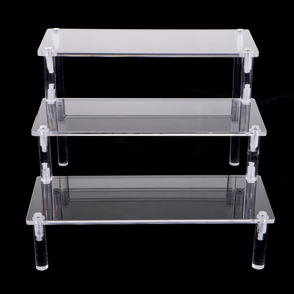 Acrylic Cosmetics Storage Rack Detachable Model Figures Display Stand 3-Tier