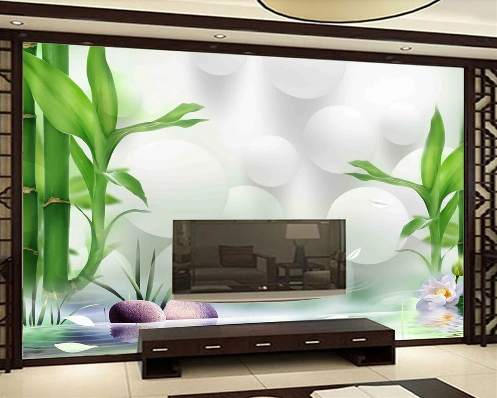 

Beibehang Custom wallpaper HD rich bamboo beautiful 3D TV background walls living room bedroom background murals 3d wallpaper