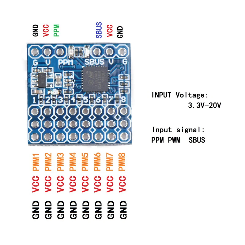 NUOVO 8CH Ricevitore PWM PPM SBUS 32bit Del Segnale Encoder Modulo di Conversione Convertitore di tensione in ingresso 3.3-20V Per RC airpanle Drone