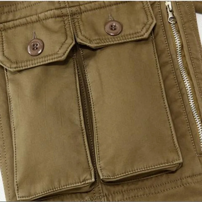 Pantalones Cargo de talla grande para hombre, pantalón grueso y cálido de longitud completa con múltiples bolsillos, informal, militar, táctico,