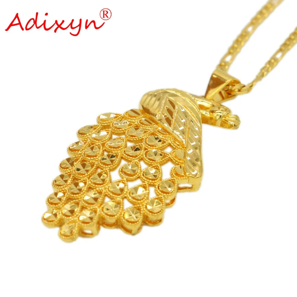 

Adixyn Vintage Peacock Pendant Jewelry Gold Color Necklace Fashion Necklaces For Women/Girls Party Gifts N10241