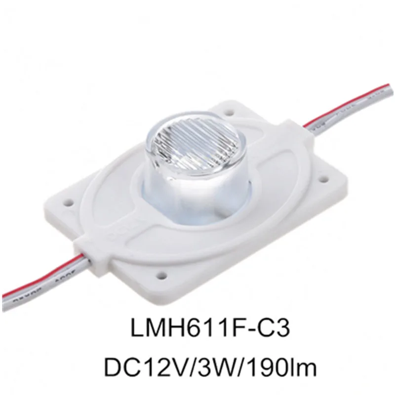 

100pcs DC12V 3w high power Waterproof LED Module with injection len (1LED, white, 3W) for Double-sided Lightbox high brightness