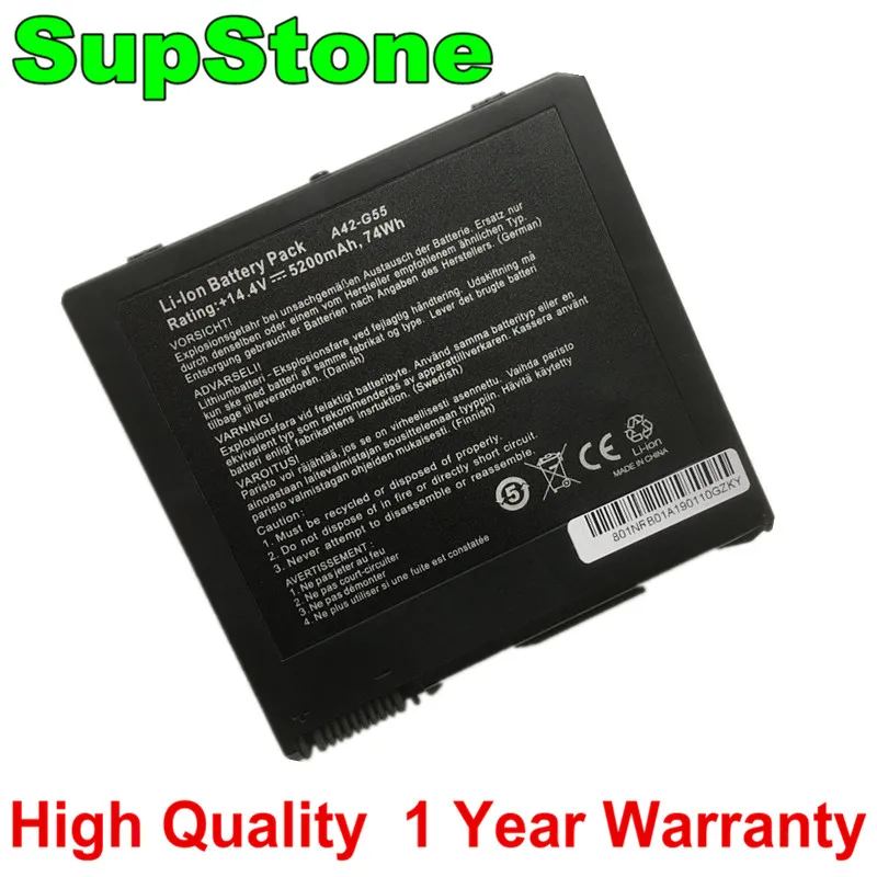 SupStone 5200mAh A42-G55 Laptop Battery For Asus G55V G55VM G55VW G55VW-V2G G55VW-DH71 ES71 RS71 0B110-00080000 B056R014-0037