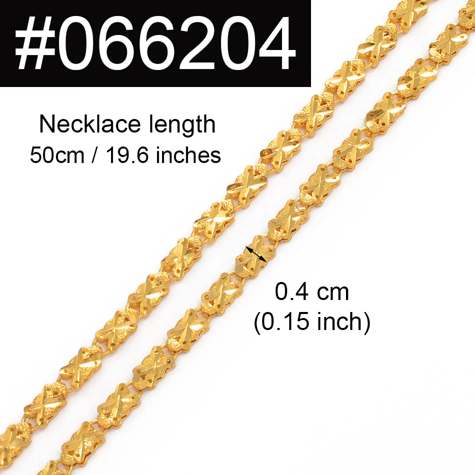 Anniyo Gold Color Chain Necklaces for Women Girls Dubai Africa Party Jewelry Arab Ethiopian Bead Chain Jewellery  #066304