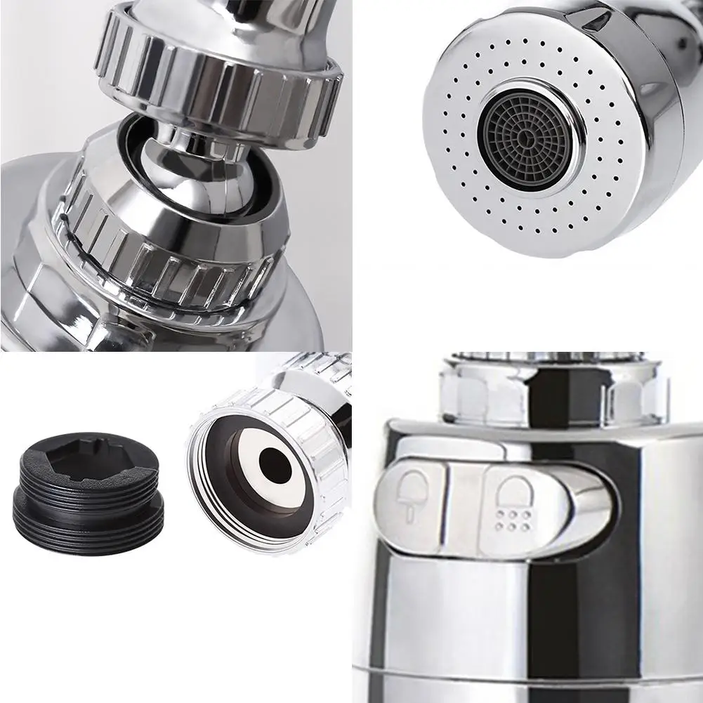 Innovative Kitchen Faucet ABS + Stainless Steel Splash-Proof Universal Tap Shower Water Rotatable Filter Sprayer Nozzle