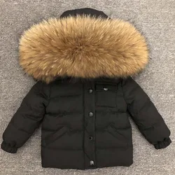 Ragazzi ragazze giacca cappotto invernale bambini caldo spesso con cappuccio grande collo di pelliccia bambini capispalla cappotto ragazza ragazzo 65-135cm 1-9 anni abbigliamento