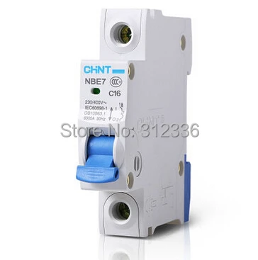 Free Shipping circuit breaker C16 1P 16A  Electric shock protection domestic C type small air switch unipolar