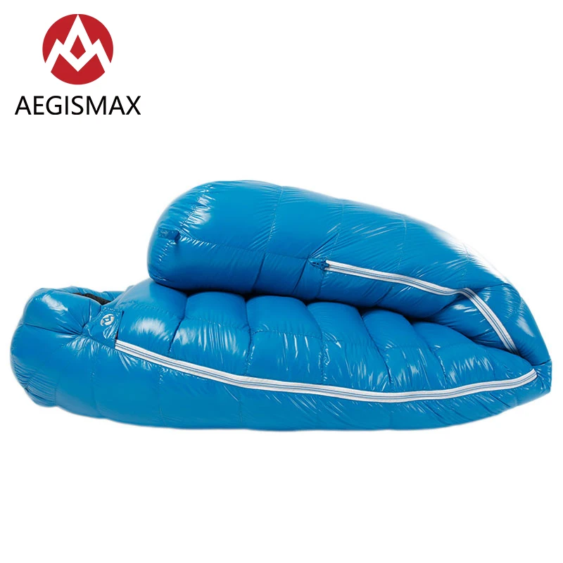 AEGISMAX — Sac de couchage de camping ultraléger en duvet d'oie, design déflecteur en Nylon pour randonnée en plein air, série G blanc