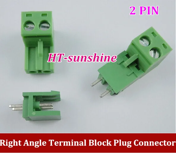 500PCS High Quality 2EDG5.08 2p Straight needle Plug terminal 5.08mm Pitch 2 pin 2 way Screw Terminal Block Plug Connector